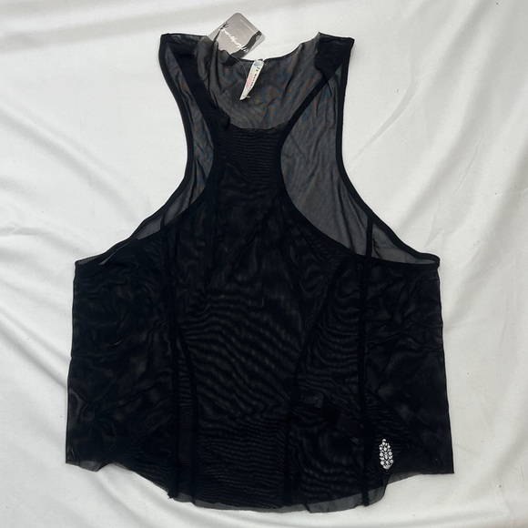 Freepeople sheer Black Women's mesh Tank Top - Picture 1 of 5